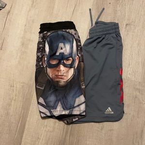 Boys Size M 10/12 Adidas/Marvel Captain America swimming shorts